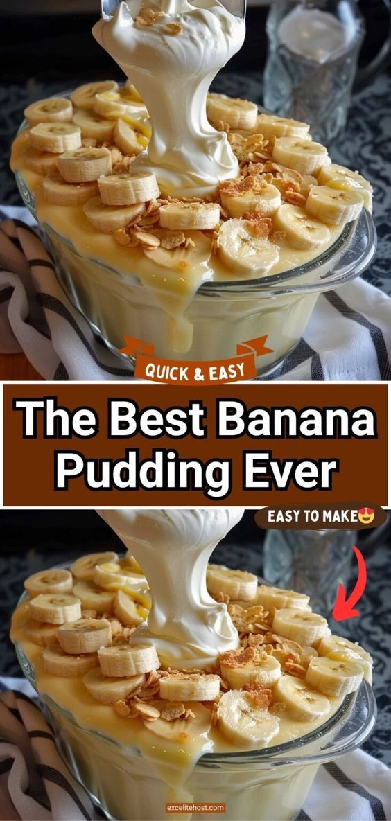 the best banana pudding ever in a glass dish