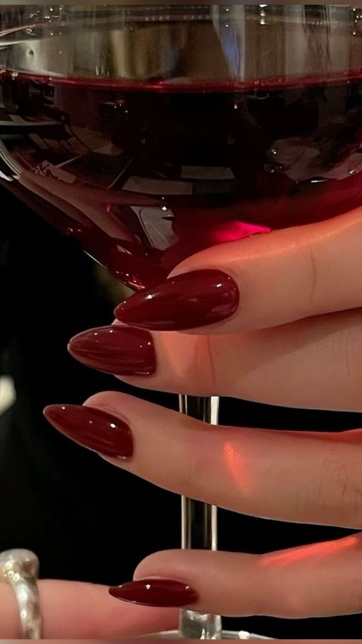 Dark Red Nails, Wine Nails, Dry Nails Quick, December Nails, November Nails, Red Acrylic Nails, Cherry Nails, October Nails, Burgundy Nails