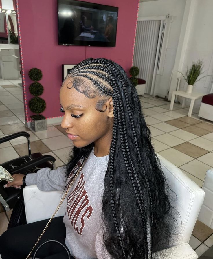 Curly Hair Sew In, Box Braid Hair, Weave Hairstyles Braided, Braided Hairstyles For Black Women Cornrows, Sew In Hairstyles, Big Box Braids Hairstyles, Box Braids Hairstyles For Black Women, Cute Braided Hairstyles, Quick Weave Hairstyles