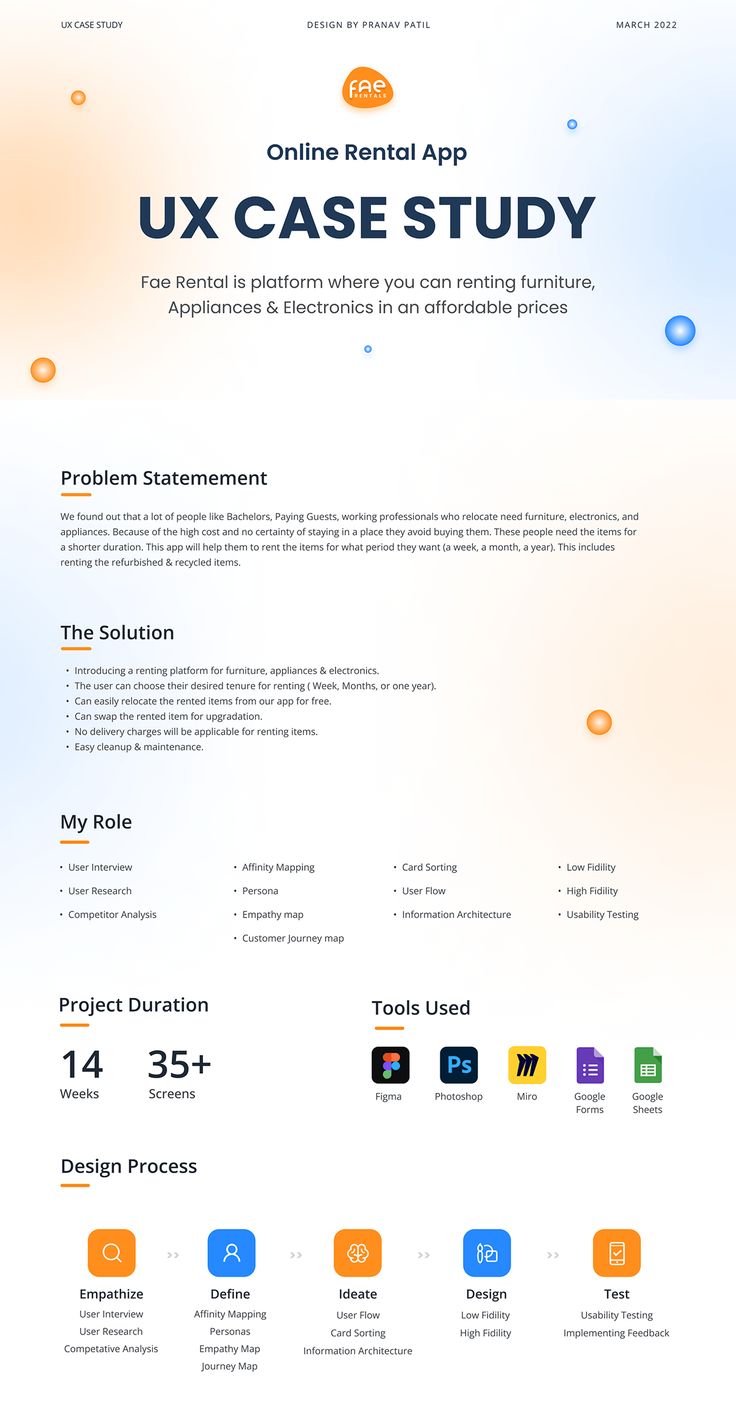 the ux case study page is shown in this screenshote, with icons and text