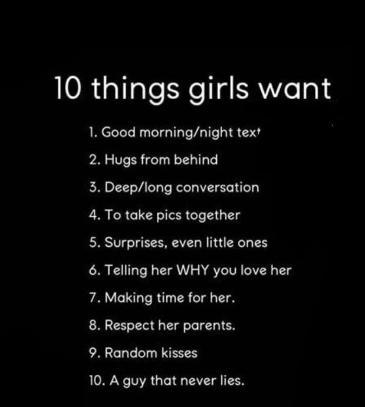 the ten things girls want about her