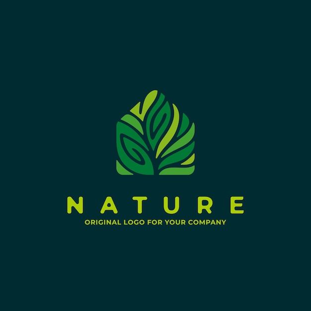 the logo for nature is made up of green leaves