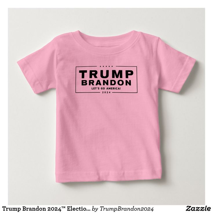 Trump Brandon 2024™ Election Pink Baby T-Shirt Top Baby Products, Baby T Shirts, Stylish Baby, Red Logo, Christmas 2020, Baby T Shirt, Pink Baby, Baby Shirts