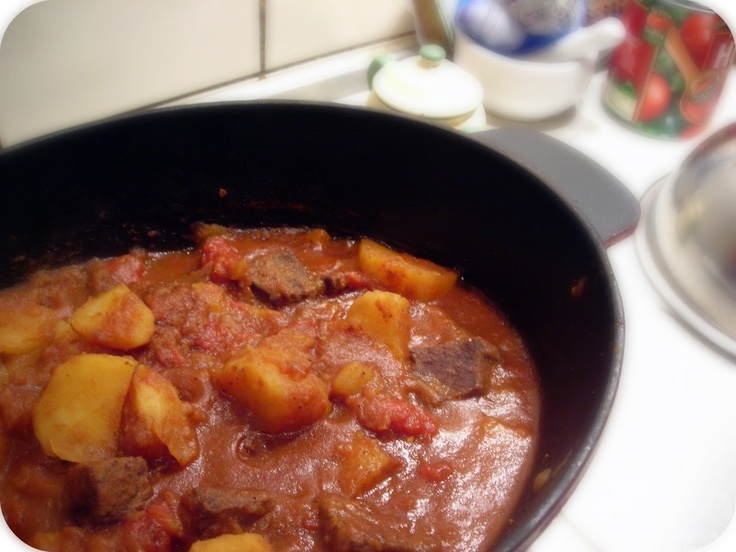 the stew is prepared and ready to be eaten