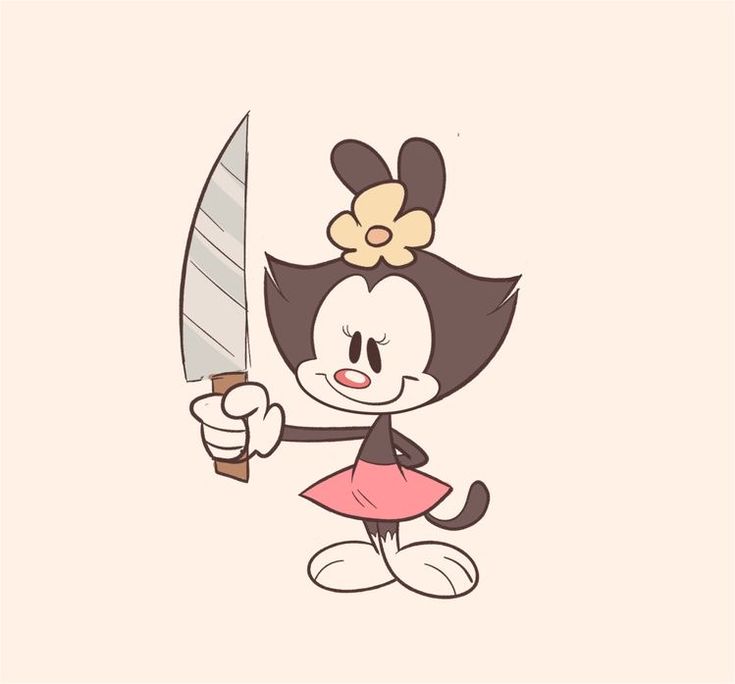 a cartoon character holding a large knife