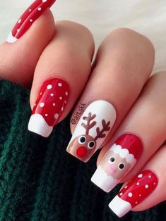 Xmas Nail Art, Infinity Nails, Nagellack Trends, Red Christmas Nails, Festive Nail Art, Christmas Nails Easy, Cute Christmas Nails, Christmas Gel Nails, Christmas Nail Art Designs