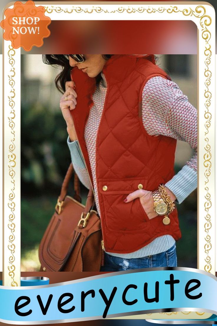 Women Zipper Fall Sleeveless Coats Sleeveless Fall Outerwear, Sleeveless Outerwear With Zipper For Fall, Trendy Sleeveless Outerwear For Fall, Fall Sleeveless Vest Outerwear, Trendy Spring Vest With Zipper Closure, Solid Sleeveless Vest For Fall, Sleeveless Vest For Fall, Zipper Closure Sleeveless Vest For Work, Sleeveless Vest Outerwear For Fall