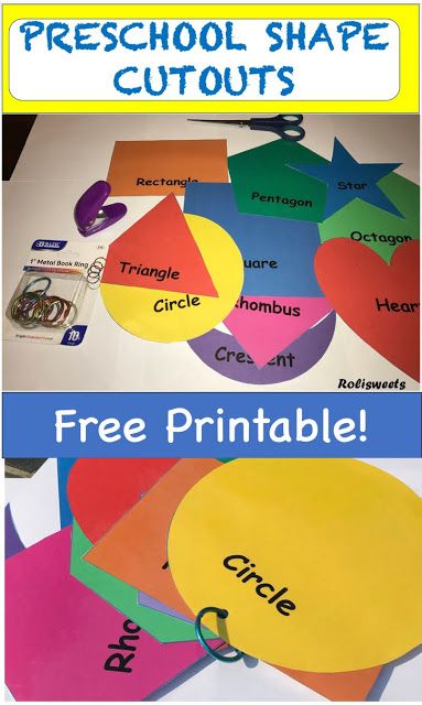 the free printable preschool shape cutouts are perfect for cutting out shapes and making them look like they're learning