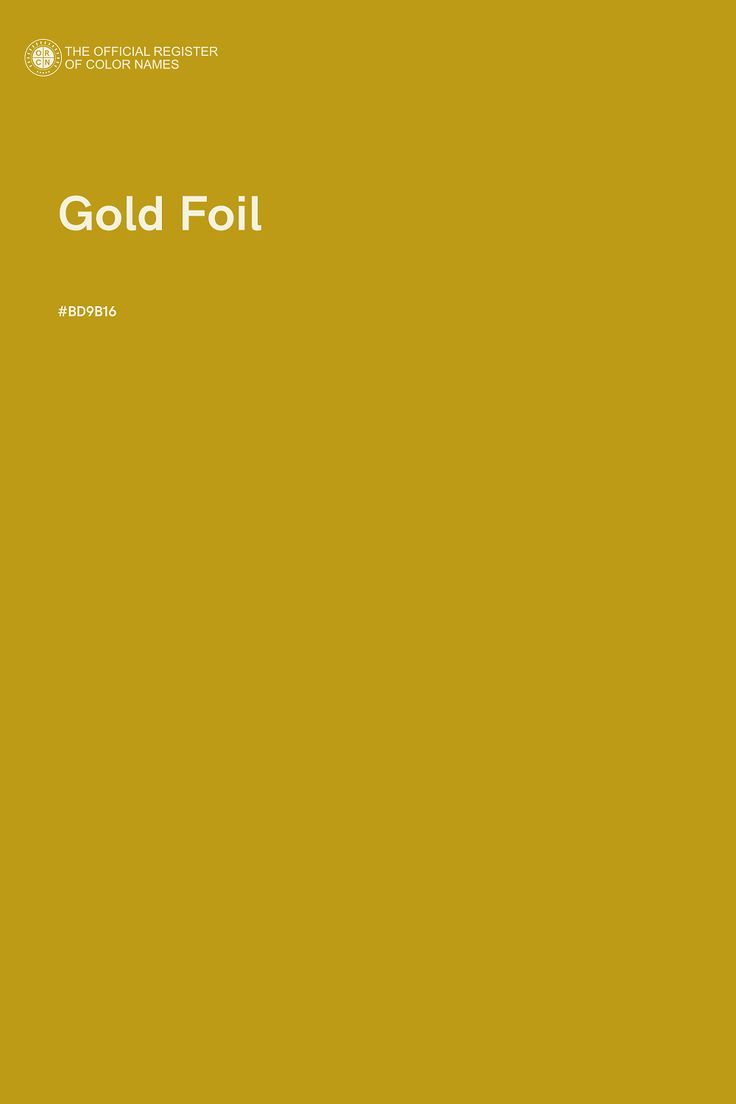 gold foil on a yellow background with the words'gold foil'written in white