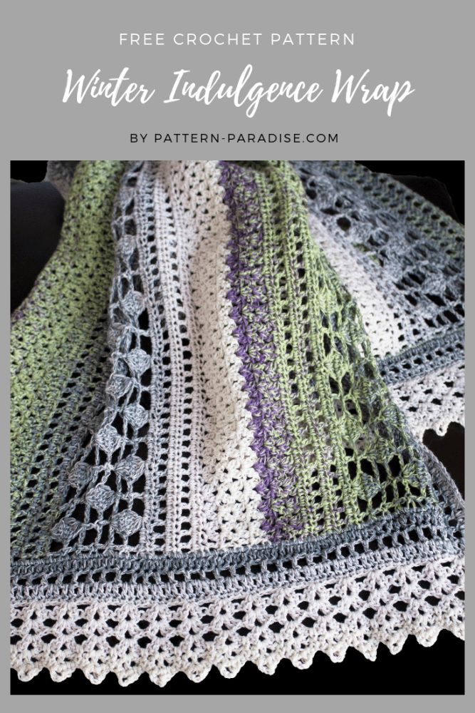 a crocheted shawl with the text, free crochet pattern water ledge wrap