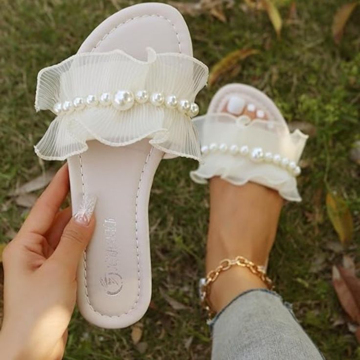 ~Never Been Worn ~High Quality ~Brand New ~Fast Shipping!! ~New ~Size: 6.5 / 7 / 7.5 / 8 / 8.5 / 9.5 ~Suitable For Walking, Beach, Shopping, Home Wear, Vacation, Holiday And Leisure Venues ~Faux Pearls Decor Makes Your Simple Outfits More Fashion And Stylish Feminine Flat Synthetic Sandals, Feminine Synthetic Sandals For The Beach, Synthetic Sandals For Summer Brunch, Summer Synthetic Sandals For Brunch, Summer Brunch Synthetic Sandals, Feminine Summer Sandals In Synthetic Material, Feminine Synthetic Sandals For Summer, Synthetic Sandals For Spring Brunch, Spring Synthetic Sandals For Brunch