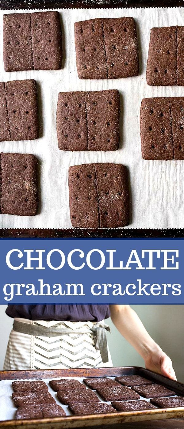 chocolate graham crackers on a baking sheet and in the process of being cut into squares