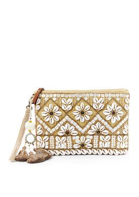 STEVEN  Shell Clutch Jute Accessories, Hand Bags Ideas, Boho Clutch Bag, Shell Clutch, Embroidered Clutch Bag, Painted Handbag, Fancy Clutch, Boho Chic Bags, Boho Clutch