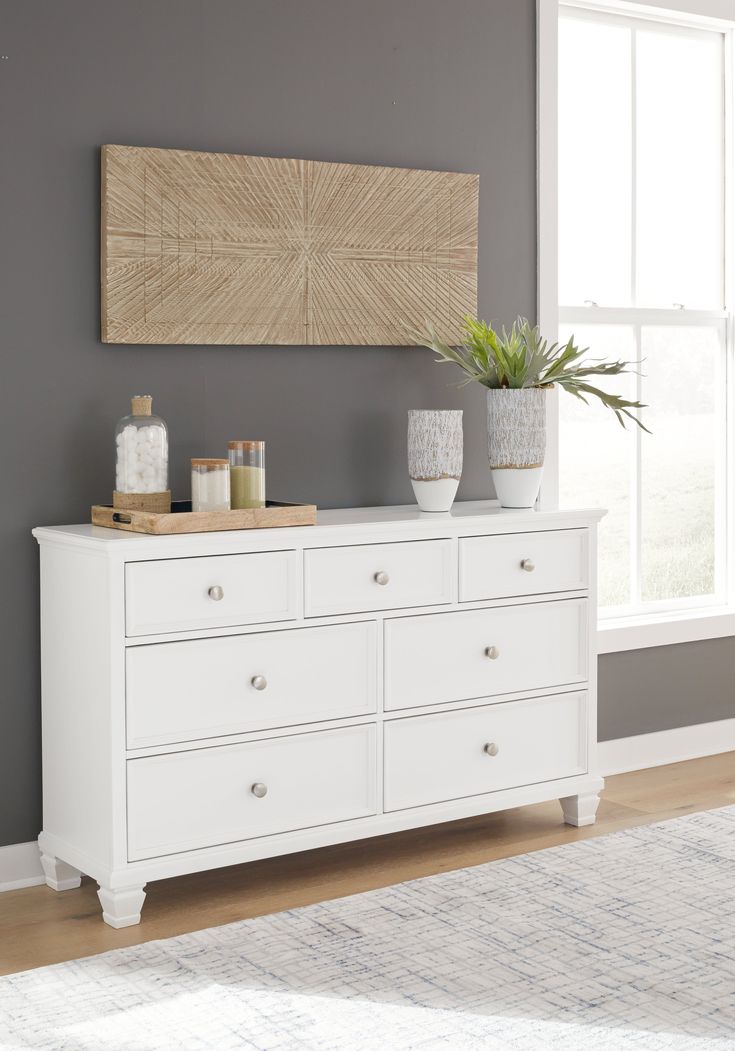 Fortman White Dresser - Ornate Home 7 Drawer Dresser, 9 Drawer Dresser, Bedroom Items, White Dresser, Bedroom Panel, Mesa Exterior, Ornate Furniture, Bedroom Furniture Dresser, Chic Bedroom