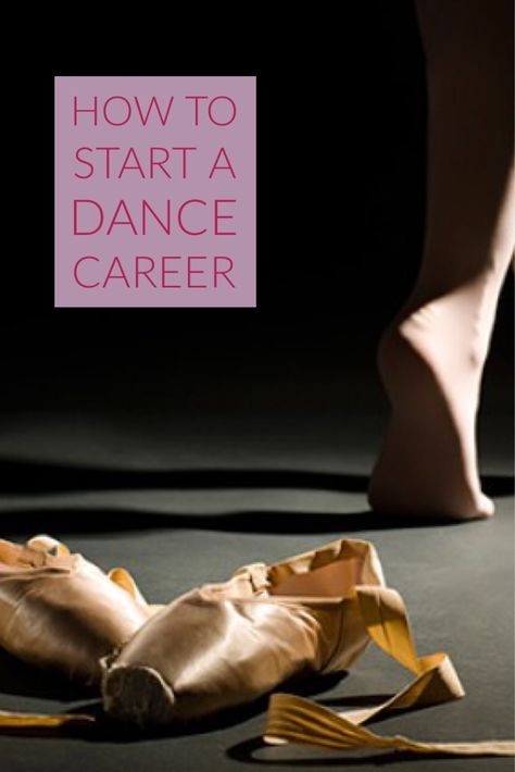 a pair of ballet shoes sitting on top of a black floor with the words how to start a dance career