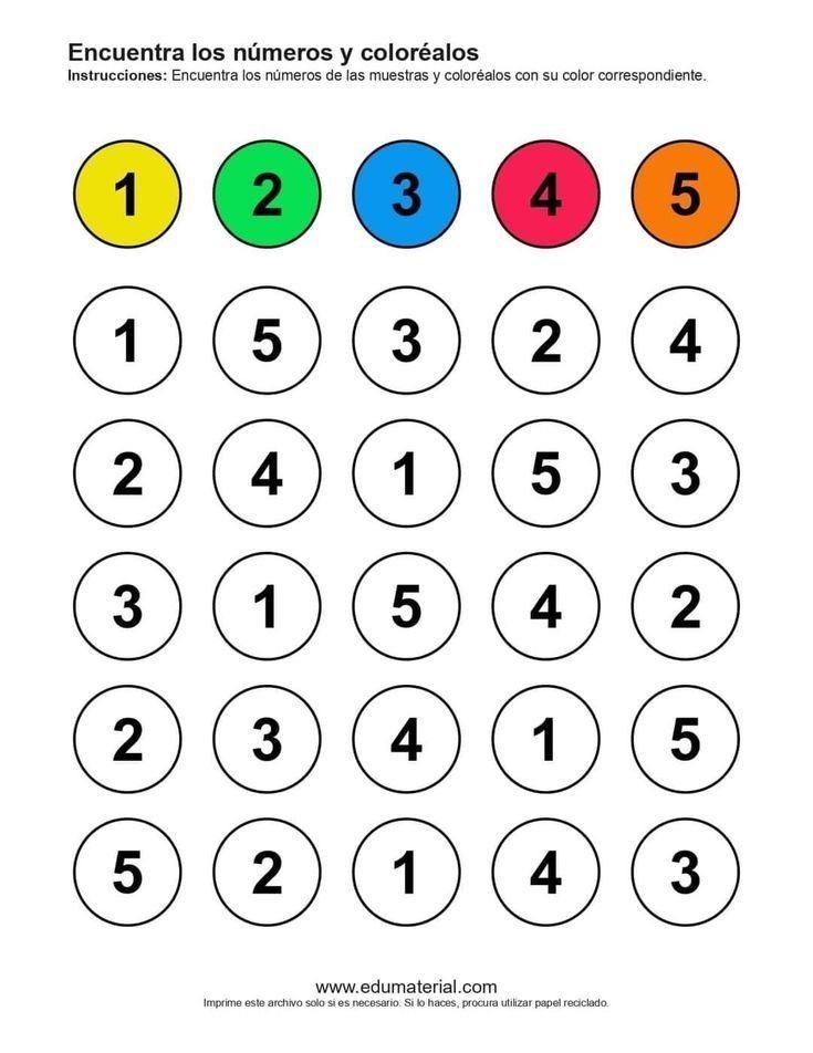 the numbers in spanish are arranged to be colored