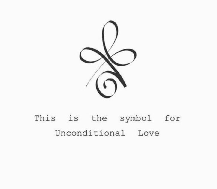 this is the symbol for unconditionalal love, written in cursive writing