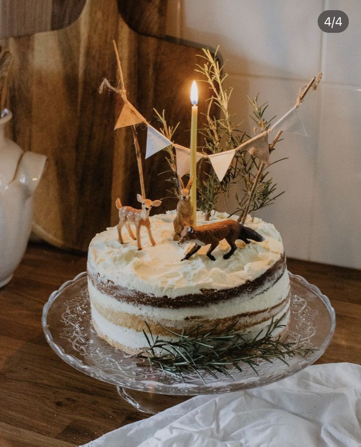 there is a cake with candles on it