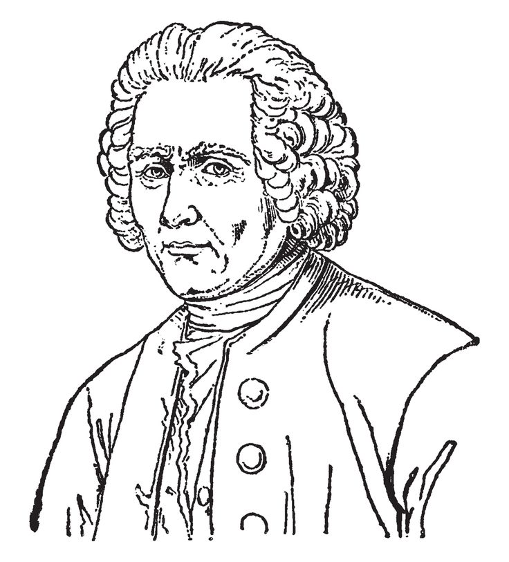 an old black and white drawing of a man with curly hair