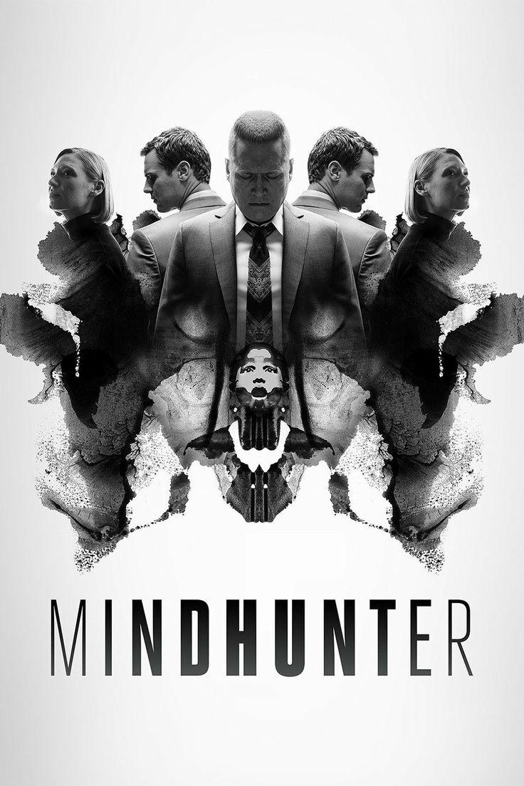 a movie poster for the film mindhunter with four men in suits and masks