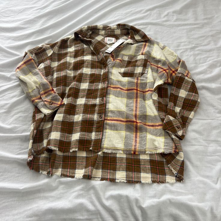 Urban Outfitters Oversized Flannel Size Xs Condition: Nwt Color: Brown Multi Details : - Button Down - Oversized Fit - Perfect On Own Or For Layering Extra: - I Ship Between 1-2 Days Oversized Brown Button-up Flannel Shirt, Oversized Long Sleeve Flannel Shirt With Buttons, Oversized Flannel Collared Shirt, Oversized Plaid Top With Button Closure, Oversized Brown Shirt With Button Closure, Urban Outfitters Plaid Cotton Tops, Oversized Flannel Button-up Shacket, Oversized Brown Cotton Shacket, Oversized Plaid Top For Daywear