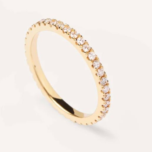 Introducing our exquisite Diamonds and Gold Eternity Medium Ring, tailored for the sophisticated woman who embraces timeless elegance. A mesmerizing array of brilliant diamonds encircle this opulent 18K gold band, captivating every gaze with its unparalleled allure. Graceful, alluring, and captivating - it epitomizes perfection. Embrace eternal beauty, adorned with pure luxury, and let your imagination dance with delight. Sublime sparkle, delicate grace, and a tactile delight - a scintillating m Everyday Luxury Cubic Zirconia Rings With Brilliant Cut, Luxury Round Halo Diamond Ring, Elegant Vvs Clarity Diamond Ring For Everyday Luxury, Elegant Everyday Luxury Diamond Ring With Vvs Clarity, Everyday Luxury Diamond Ring With Accents, Timeless Everyday Luxury Diamond Ring With Accents, Everyday Luxury Timeless Diamond Ring With Accents, Luxury Round Eternity Band With Prong Setting, Elegant Round Band Ring For Everyday Luxury