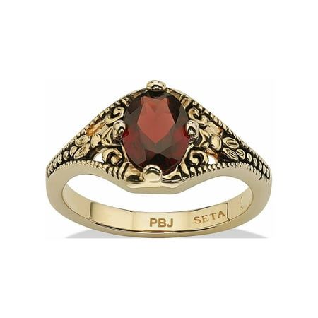 PalmBeach Jewelry exclusive. Looking like a treasure from another era, this gorgeous antiqued ring features an oval-shaped 1.40 carat garnet gemstone as the centerpiece. Gold-plated. Sizes 5-10. (All carat weights are approximate and may vary slightly from those listed.) 6163 Size: 8.  Color: Red.  Gender: female.  Age Group: adult. Garnet Ring Vintage, Morganite Diamond Ring, Cheap Diamond Rings, Palm Beach Jewelry, Morganite Diamond, Vintage Style Rings, Garnet Jewelry, Colorful Jewelry, Filigree Ring