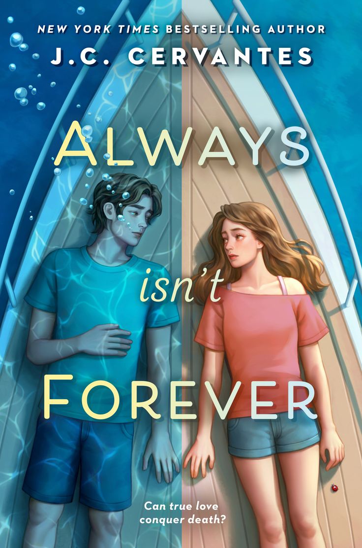 the cover of always isn't forever by j c cervanttes, with an image of a man and woman standing in a boat