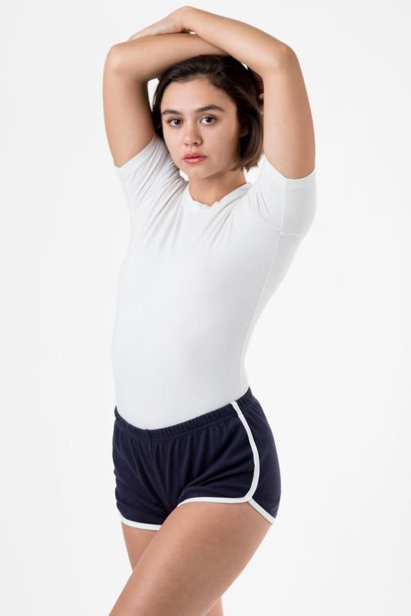 73001 - Interlock Running Shorts – Los Angeles Apparel Outfits With Running Shorts Cute, Los Angeles Apparel, The Runner, Shorts Cute, Running Short, Shorts Womens, Contrast Piping, Gym Shorts, Top Selling