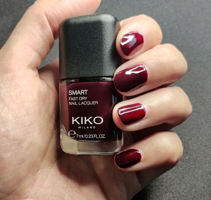 Red Nail Polish / Manucure / Nails /Ongles / Vernis à ongles Rouge / Bordeaux Dry Nails Fast, Fall Nail Polish, Nail Polish Colors Fall, Red Nail Polish, Red Nail, Kiko Milano, Fall Nail Art, Autumn Nails, Fall Nail