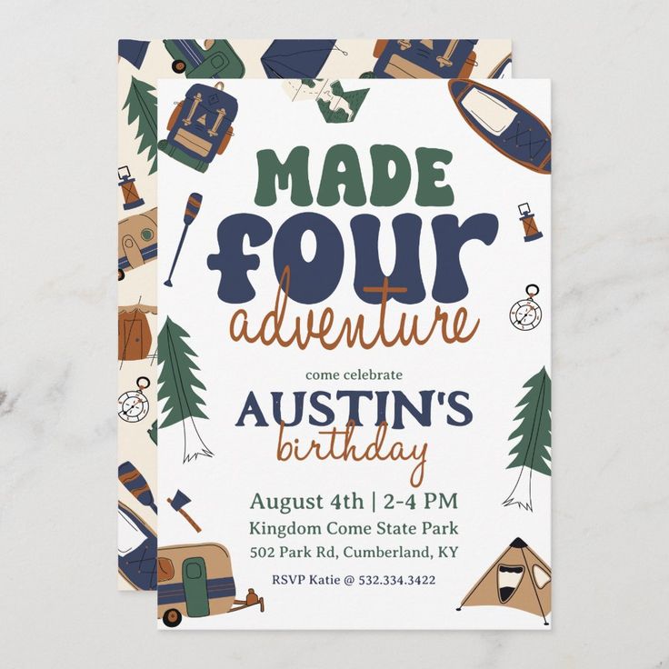 an adventure birthday party with campers and tents