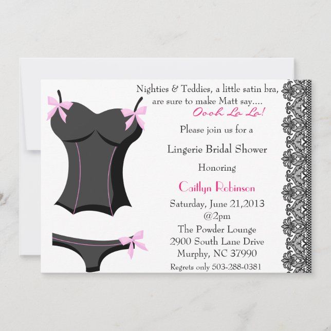 Cute Bra/Lingerie Bridal Shower Invitation | Zazzle Lingerie Bridal Shower Invitations, Lingerie Bridal Shower, Lingerie Bachelorette, Cmyk Ink, Cute Bra, Lingerie Bridal, Satin Bra, Cute Bras, Bridal Shower Invitation