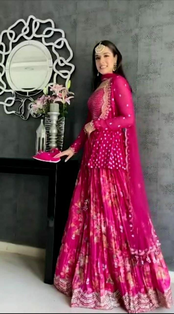 🐕 Big deals! Lehenga Choli Printed Georgette Silk for Party Wear. Long Jacket Blouse, Indian Pakistani wedding Dress. only at $115.0 Hurry. #MehendiOutfit #BridesmaidGifts #BridalLehenga #IndianBridalDress #WeddingGift #LehengaCholi #PakistaniWedding #WeddingDress #WeddingLehengas #BridesmaidsDress Indian Bridesmaid Dresses, Instagram Call, Wedding Lehenga Designs, Stitched Lehenga, Lehenga Designs Simple, Work Lehenga, Lengha Choli, Salwar Kamiz, Indian Gowns Dresses