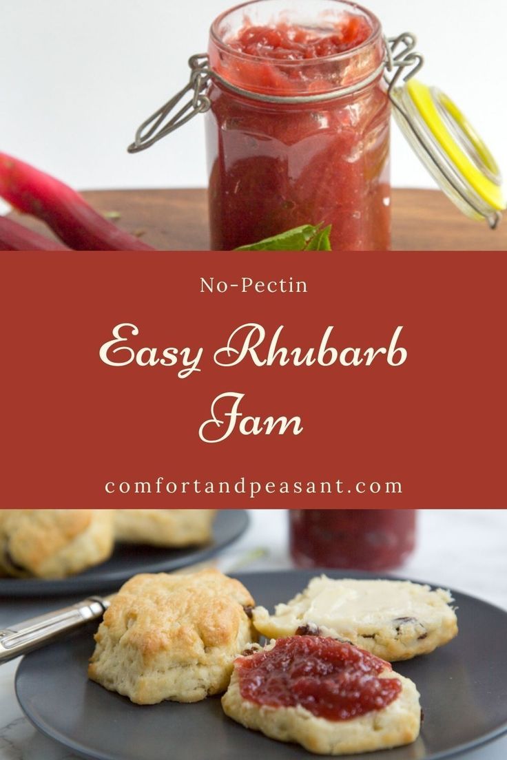 an image of easy rhubarb jam on a plate