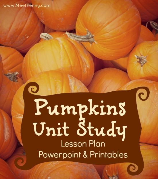 pumpkins with the words pumpkins unit study lesson plan powerpoint and printables