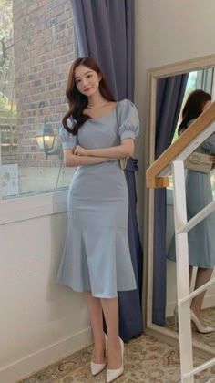 Mermaid Midi Dress, Midi Dress Vintage, Elegant Dresses Classy, Korean Fashion Dress, Short Prom Dress, Vintage Short, Vestidos Vintage, Short Prom, Modest Fashion Outfits