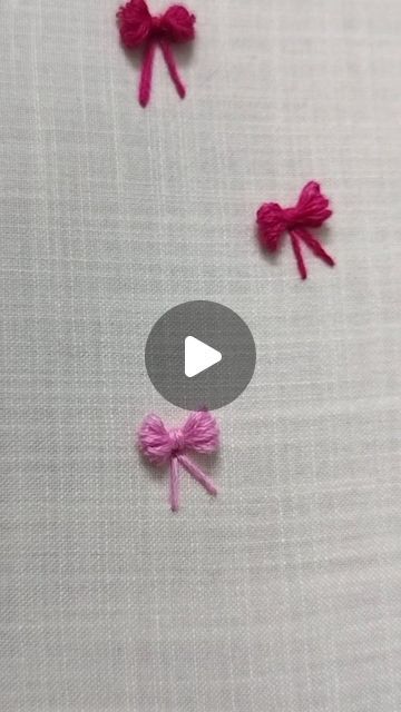 crochet bows are being used to make an ornament