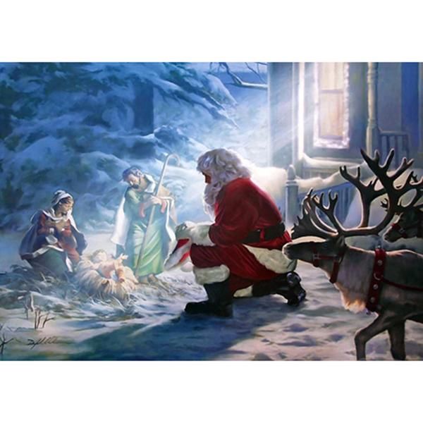 an image of santa claus and his reindeers with the words, so let's give thanks to the lord above