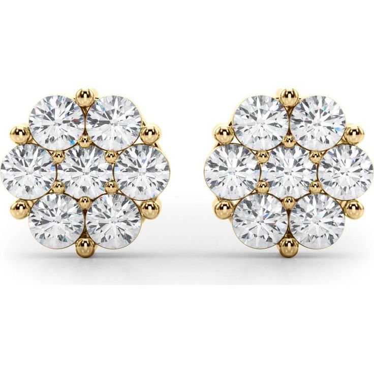 Experience the ultimate in refined luxury with our lab-grown diamonds, designed to offer a new level of brilliance and elegance. Elevate your style with the mesmerizing beauty of these 14K Yellow Gold Lab Diamond Earrings Cluster. Each earring showcases a cluster of sparkling lab-grown diamonds, totaling 0.49 carats, set in a lustrous 14K yellow gold frame.Crafted with precision and attention to detail, these earrings exude sophistication and charm, making them a perfect accessory for any occasion. The brilliant diamonds boast a clarity ranging from VS to SI1, ensuring a dazzling sparkle that captures the light from every angle. The color of the diamonds falls within the range of E to G, radiating a captivating brilliance.Whether you're dressing up for a special event or adding a touch of Elegant Cluster Earrings With Vvs Clarity Lab Grown Diamonds, Elegant Vvs Clarity Lab Grown Diamond Cluster Earrings, Luxury White Cluster Earrings With Brilliant Cut, Classic White Cluster Diamond Earrings, Luxury Brilliant Cut Cluster Earrings In Diamond White, Luxury White Cluster Earrings With Prong Setting, White Luxury Cluster Earrings With Prong Setting, Timeless White Moissanite Diamond Earrings, Formal Diamond White Lab Grown Cluster Earrings