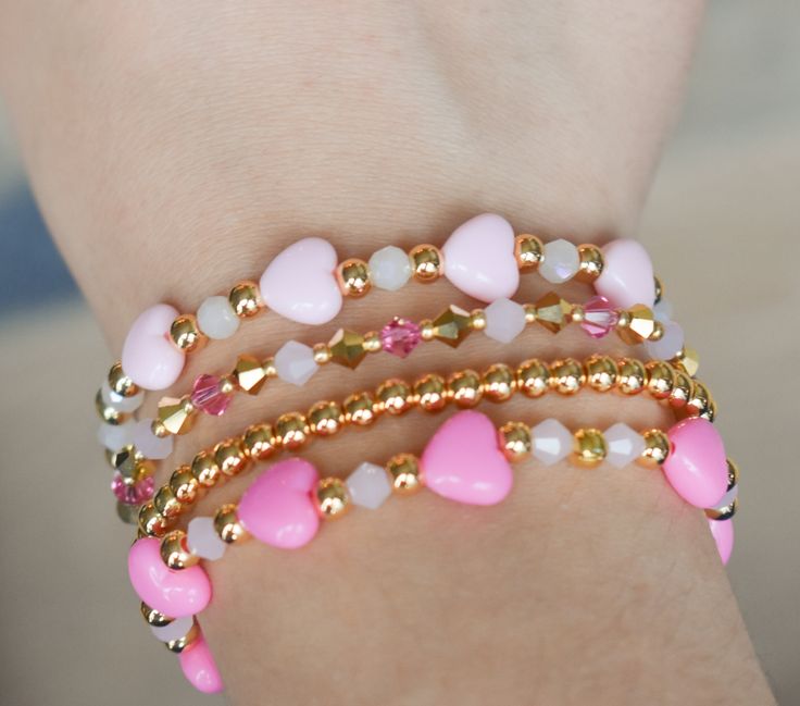 Super cute pink lover bracelet set! Buy 3 for $28 or simply buy one for $10 each! Option to add a custom word to any of the bracelets!  If getting a combo of 3, please specify which 3 you would like in the personalization tab.  Kids: up to 5" wrist  Women Sizing:  XS- up to 6" wrist  S/M- up to 6.5" wrist M/L- up to 7.5" wrist XL- up to 8.5" wrist Valentine Bracelets, Lover Bracelet, Preppy Bracelets, Valentines Bracelets, Wrist Stacks, Lovers Bracelet, Bracelets Patterns, Beads Pictures, Diy Bracelets Patterns