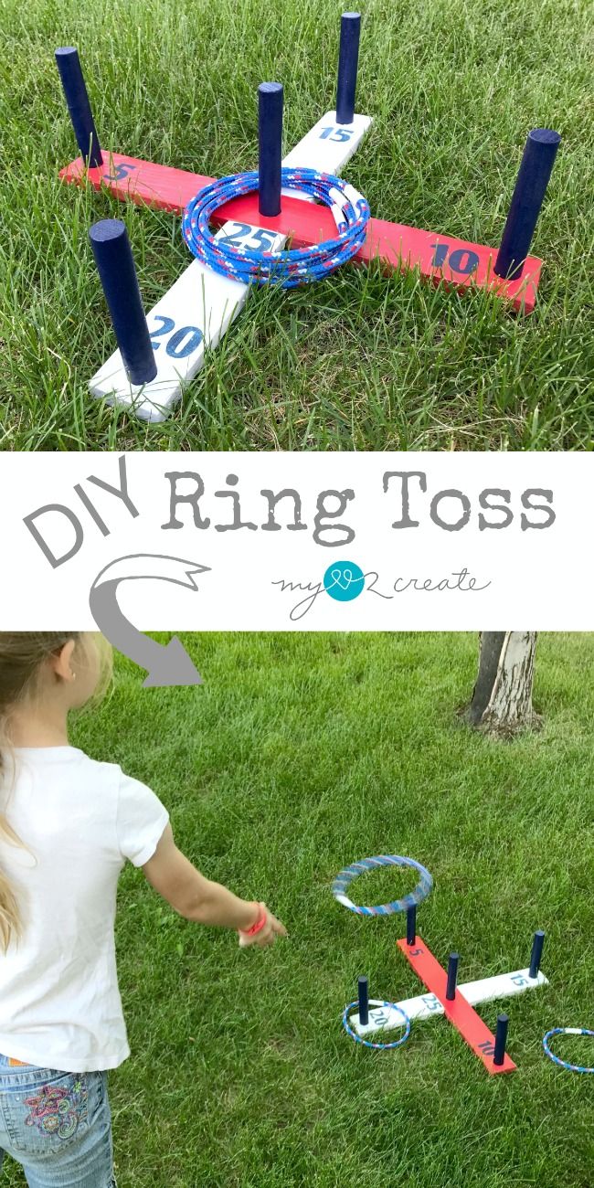 Diy Ring Toss Game, Diy Ring Toss, Camping Diy Projects, Outdoor Camping Party, Diy Yard Games, Outside Games, Ring Toss Game, Diy Ring, Wood Games