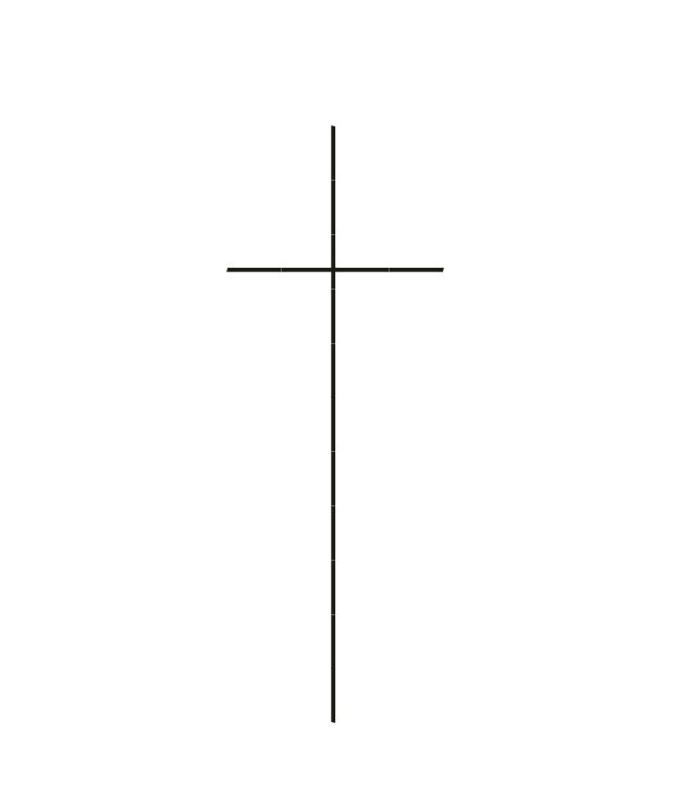 a black and white photo of a cross on a white background with the word jesus written below it