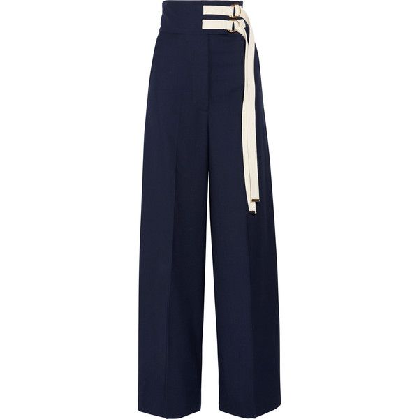 Pants Polyvore, Blue High Waisted Pants, Navy Blue Trousers, Celana Fashion, Pants Tailored, High Waisted Wide Leg Pants, Blue Dress Pants, Pants High Waisted, Navy Blue Pants