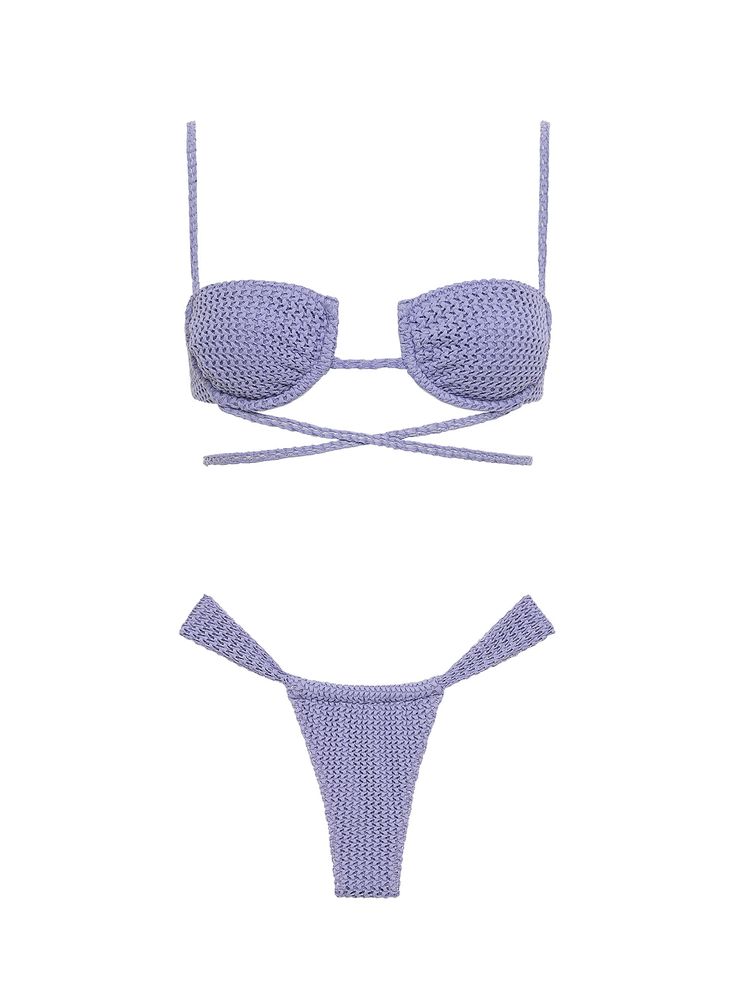 This underwire bikini top offers medium support with adjustable shoulder straps and a customizable back hook closure. The gathered cups provide a stylish detail, and the absence of padding gives a natural look. Adorned with gold tarnish-resistant metal hardware, this swimwear piece combines comfort with elegant design for a sophisticated beach or poolside look. This swim bottom offers minimal coverage with a low rise and a high-cut style designed to elongate the legs. Its unique feature allows t Underwire Swimwear With Padded Cups For Beachwear, Bandeau Swimwear With Adjustable Straps For Pool, Bandeau Swimwear With Straps For Pool, Adjustable Strap Bandeau Swimwear For Pool, Bandeau Swimwear With Adjustable Straps For Beachwear, Bandeau Swimwear With Padded Cups For Sunbathing, Bandeau Beachwear Swimwear With Straps, Strappy Fitted Swimwear With Padded Cups, Fitted Strappy Swimwear With Padded Cups