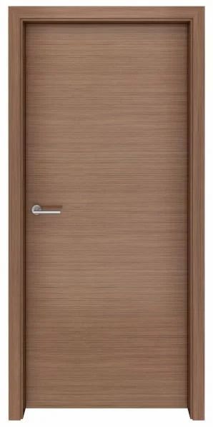 a wooden door with a handle on the front and side panels, isolated against a white background