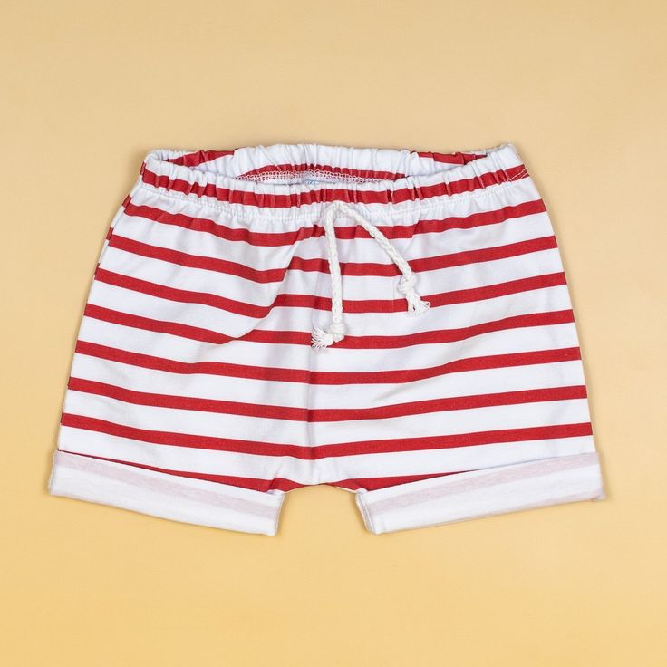 Cuddle Sleep Dream Rolled Hem Shorts Red/White Stripe Rolled Hem Shorts Playful Swim Trunks With Elastic Waistband For Spring, Playful White Beach Bottoms, Cotton Bottoms For Summer Playwear, Summer Cotton Bottoms For Playwear, Summer Bottoms With Elastic Waistband For Playtime, Spring Swim Trunks With Elastic Waistband For Playwear, Spring Playful Swim Trunks For Playwear, Playful Swim Trunks For Spring Playwear, Playful Cotton Summer Pants