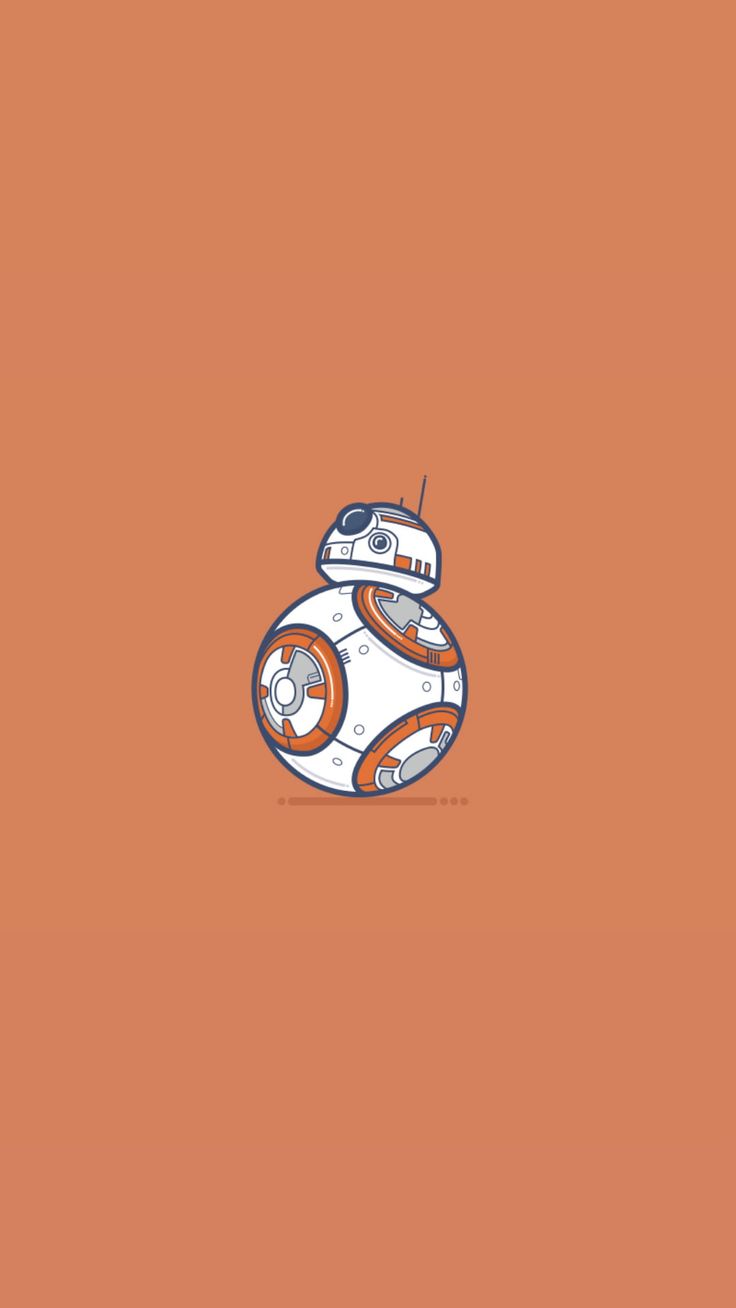 an orange background with a star wars bbg character on the front and bottom half