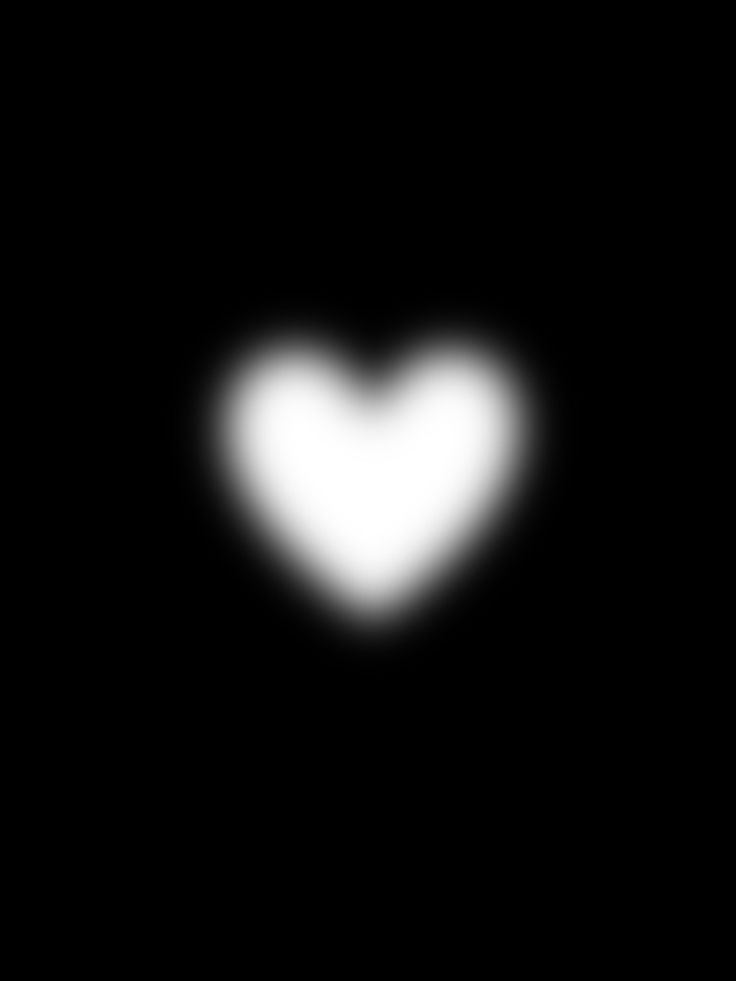 a white heart on a black background