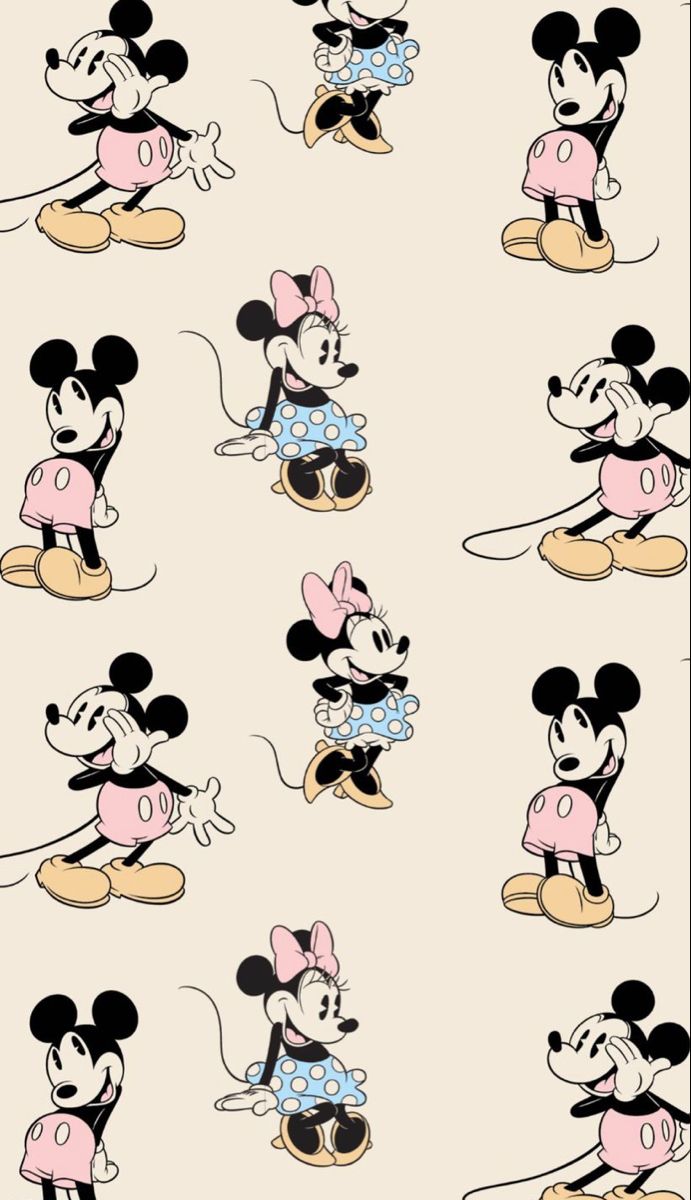 mickey and minnie mouses in various poses