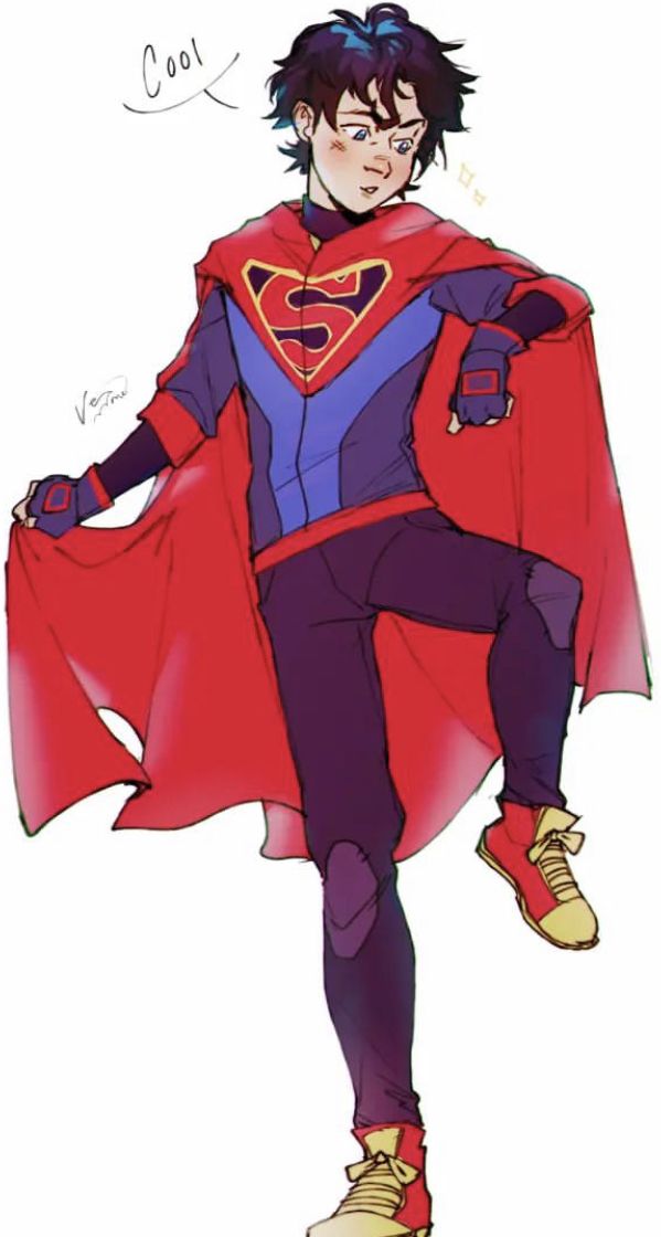 a drawing of a man in a superman costume